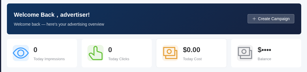 Advertiser dashboard