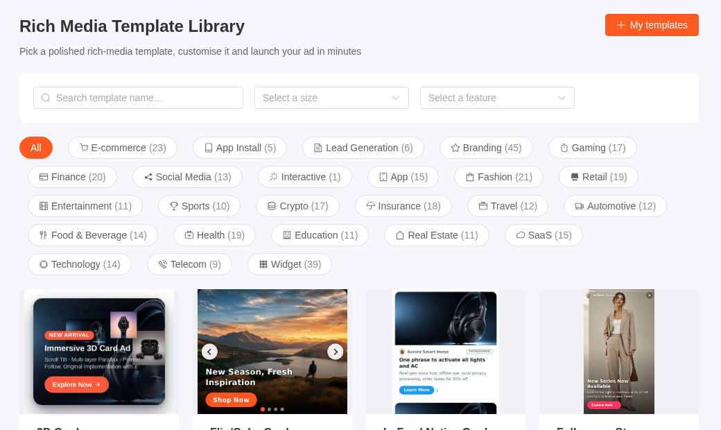 Template gallery