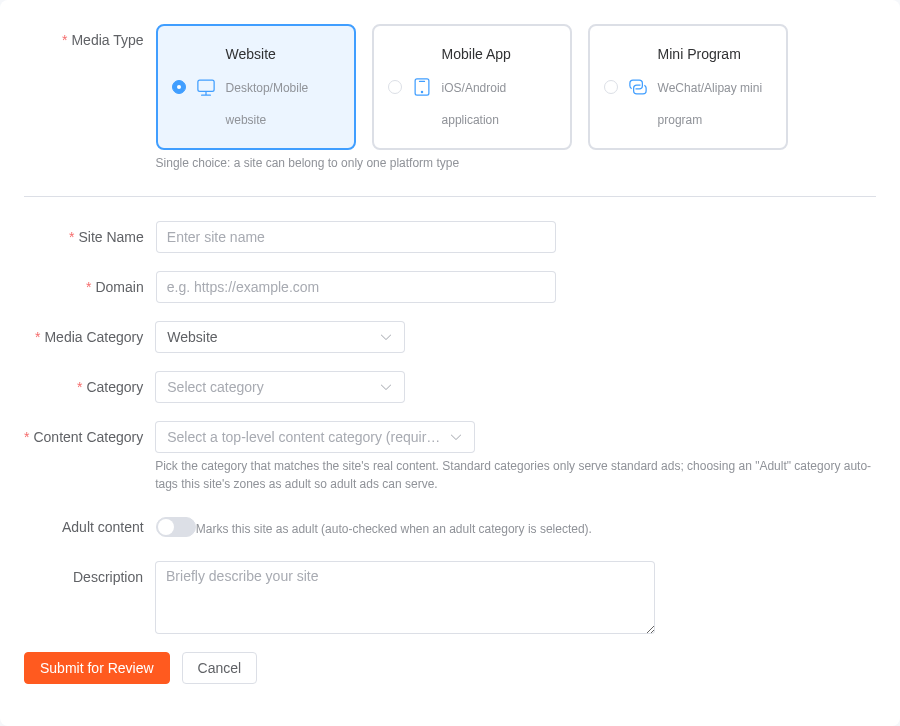 Add a site